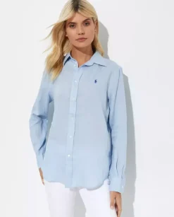 Niebieska koszula Relaxed Fit z logo