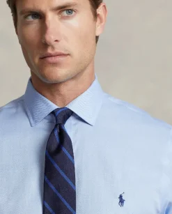 Niebieska koszula z logo Slim Fit