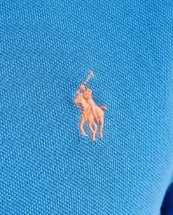 Niebieska koszulka polo Custom Slim Fit