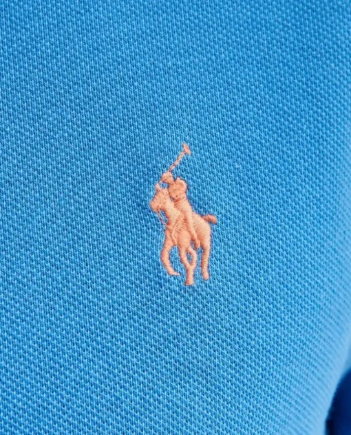 Niebieska koszulka polo Custom Slim Fit