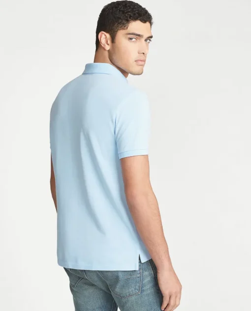 Niebieska koszulka polo Slim Fit Mesh