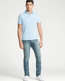 Niebieska koszulka polo Slim Fit Mesh