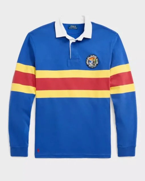 Niebieska koszulka z długim rękawem Classic Fit