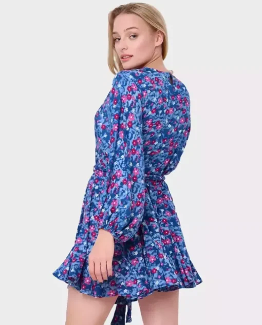 Niebieska mini sukienka w kwiaty Irka