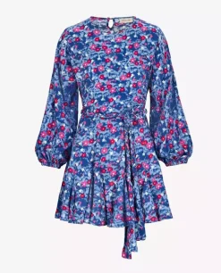 Niebieska mini sukienka w kwiaty Irka