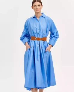Niebieska sukienka oversize Hestia