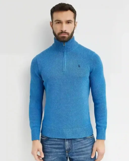 Niebieski sweter Regular Fit