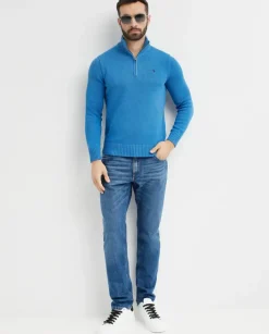 Niebieski sweter Regular Fit