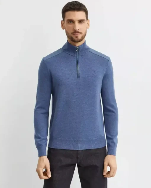 Niebieski sweter z logo