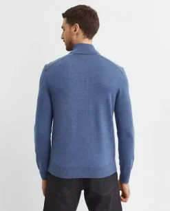 Niebieski sweter z logo