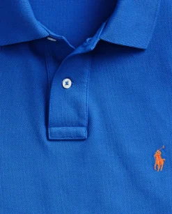 Niebieski t-shirt polo Custom Slim Fit