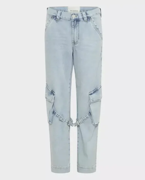 Niebieskie jeansy w typie cargo