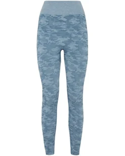 Niebieskie legginsy sportowe z printem