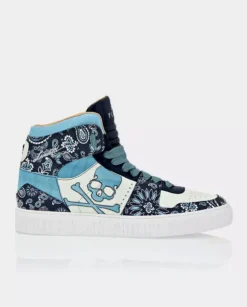 Niebieskie sneakersy Hi-Top we wzór paisley