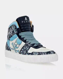 Niebieskie sneakersy Hi-Top we wzór paisley