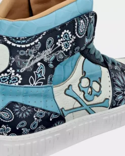Niebieskie sneakersy Hi-Top we wzór paisley
