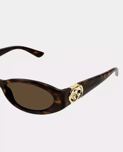 Owalne okulary przeciwsłoneczne w kolorze havana