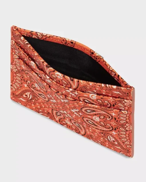 Pomarańczowe skórzane etui na karty Gothic