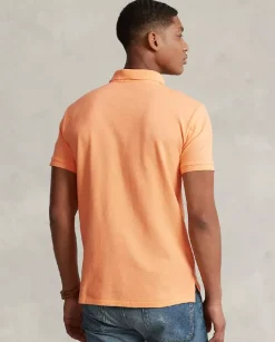 Pomarańczowy t-shirt polo z misiem