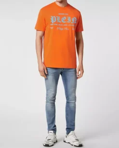 Pomarańczowy t-shirt SS z logo
