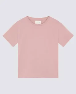 Pudroworóżowy bawełniany t-shirt