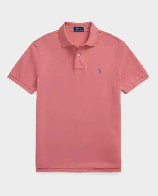 Różowa koszulka polo Custom Slim Fit