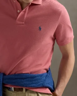 Różowa koszulka polo Custom Slim Fit