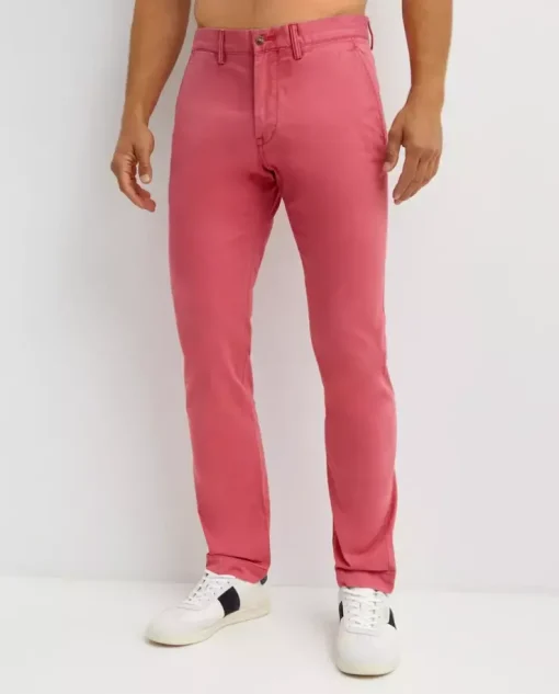 Różowe spodnie chino Stretch Slim Fit