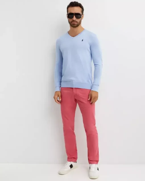 Różowe spodnie chino Stretch Slim Fit