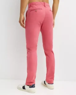Różowe spodnie chino Stretch Slim Fit