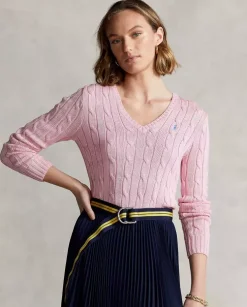 Różowy sweter Slim Fit z logo