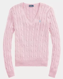 Różowy sweter Slim Fit z logo