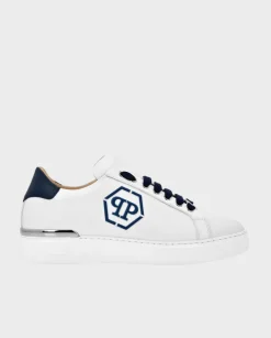 Skórzane białe sneakersy z logo