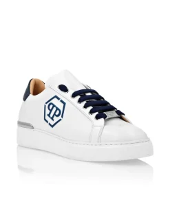 Skórzane białe sneakersy z logo