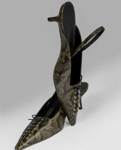 Skórzane czółenka Rock Pumps Python