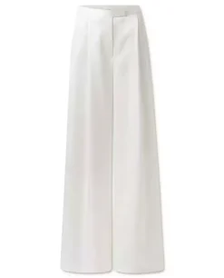 Spodnie z jedwabiu ecru wide leg
