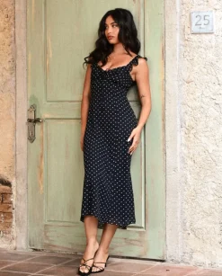 Sukienka w groszki Chloe Dots Midnigh