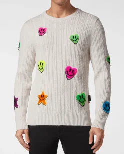 Sweter z kolorowym printem