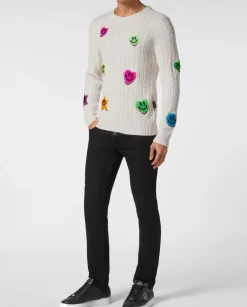 Sweter z kolorowym printem