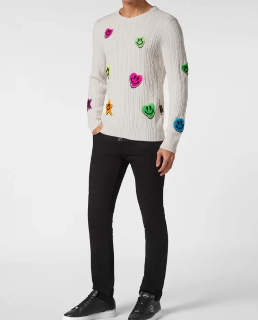 Sweter z kolorowym printem