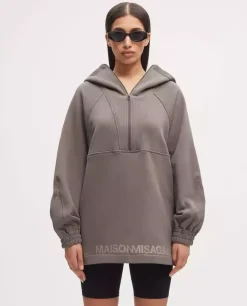 Szara bluza oversize z kapturem