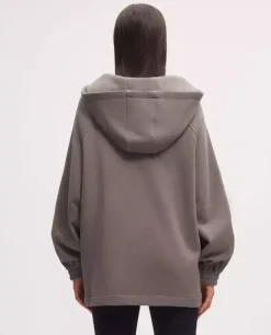 Szara bluza oversize z kapturem