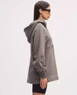 Szara bluza oversize z kapturem