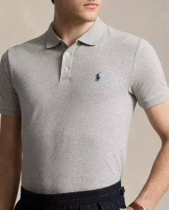 Szara koszulka polo Custom Slim Fit