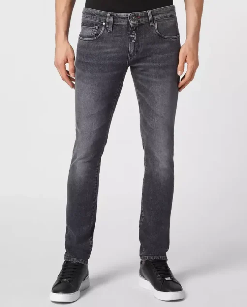 Szare jeansy Super Fit