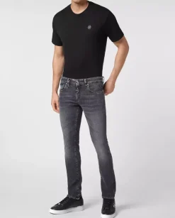 Szare jeansy Super Fit