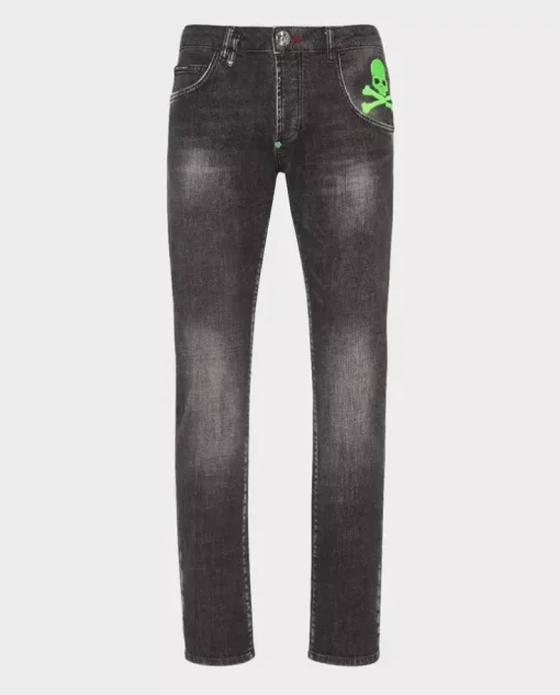 Szaro-czarne jeansy Skull&Bones Super Straight