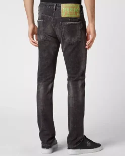 Szaro-czarne jeansy Skull&Bones Super Straight