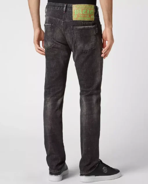 Szaro-czarne jeansy Skull&Bones Super Straight