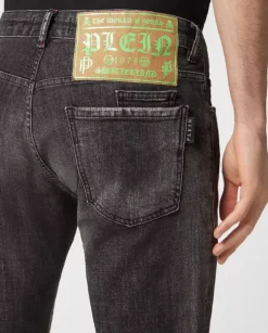 Szaro-czarne jeansy Skull&Bones Super Straight